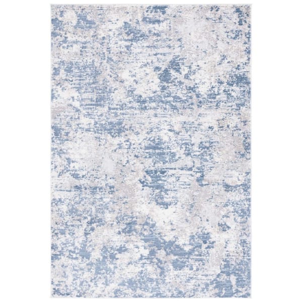 Amelia 10 ft. x 14 ft. Dark Blue/Gray Distressed Abstract Area Rug