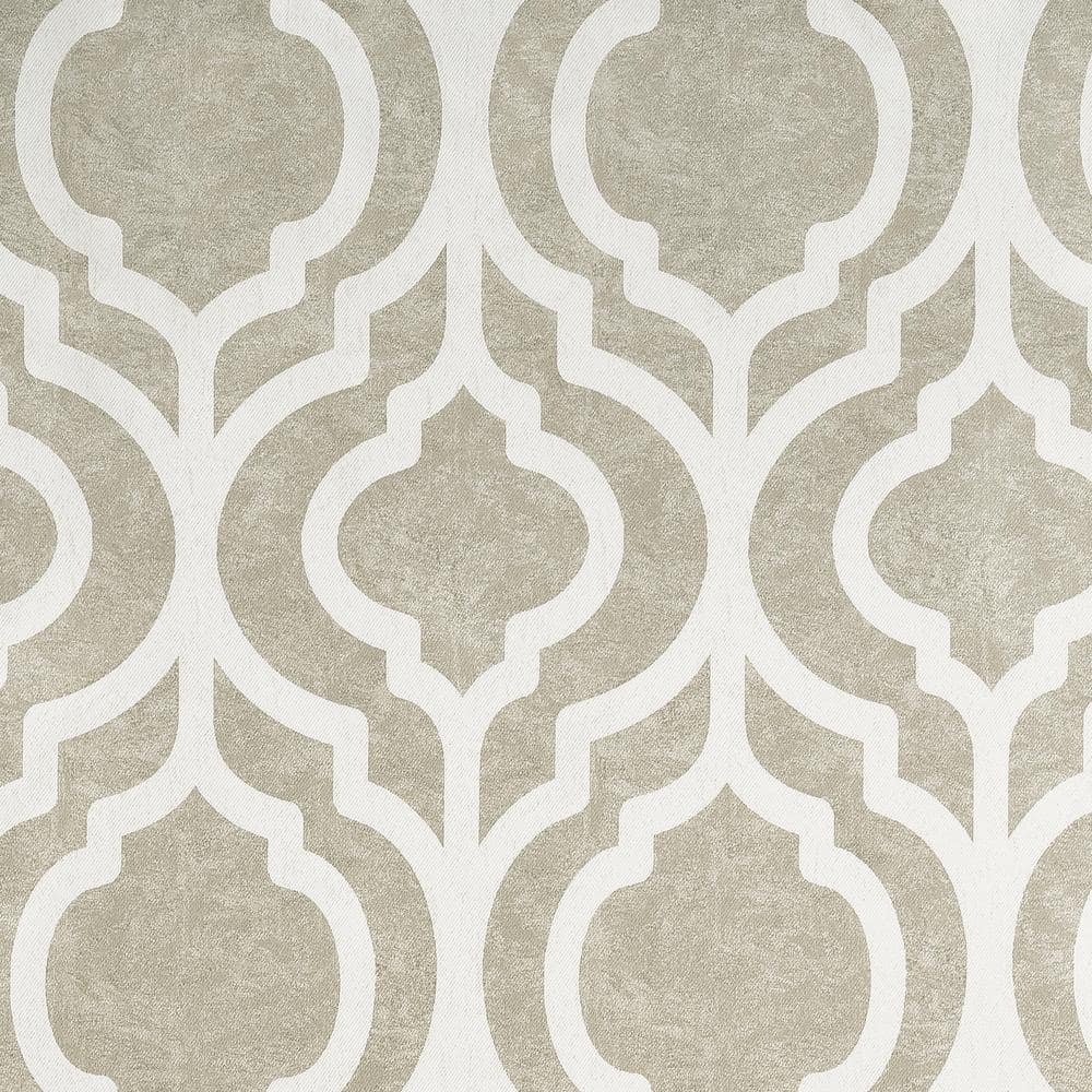 Taupe Geometric Trellis Print Blackout Grommet Curtain Panel 40" x 95"