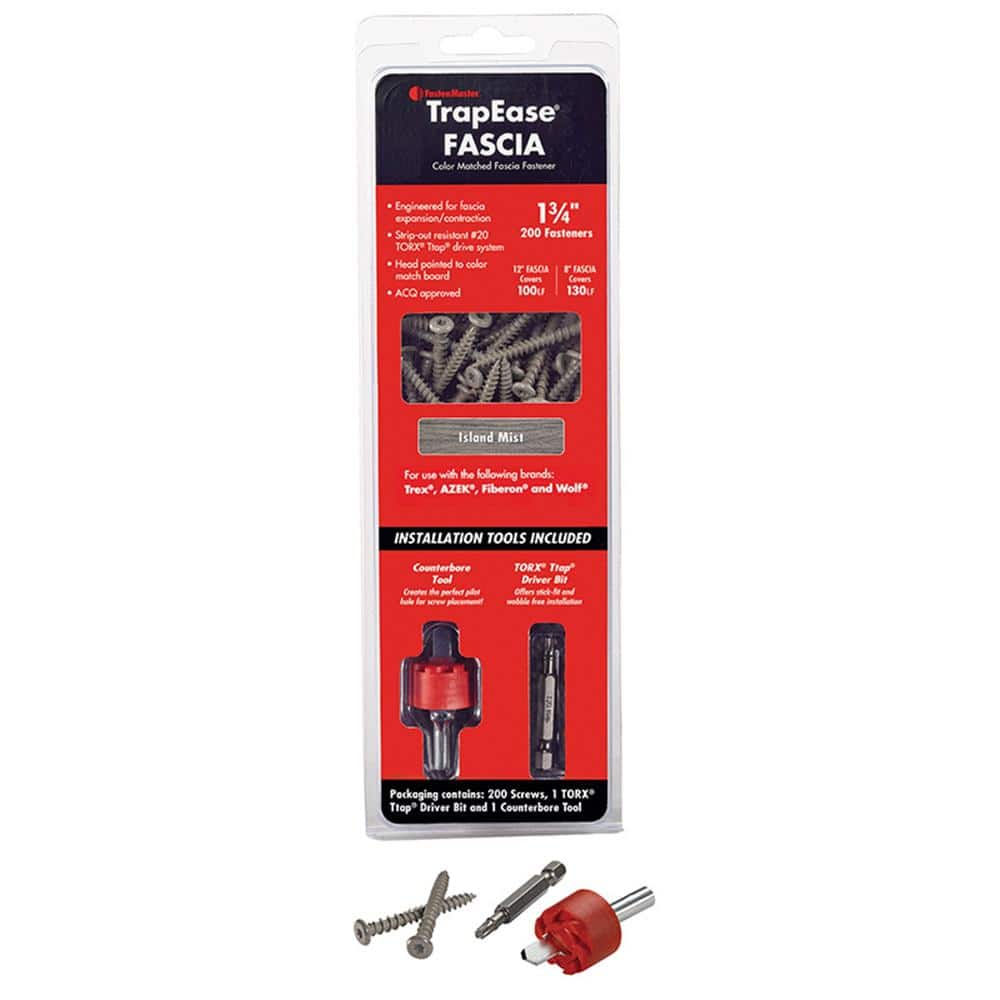 TrapEase Fascia Color Matched Fascia Fastener 100 lin ft - Island Mist (200 Pack) price history on PriceWatchPro