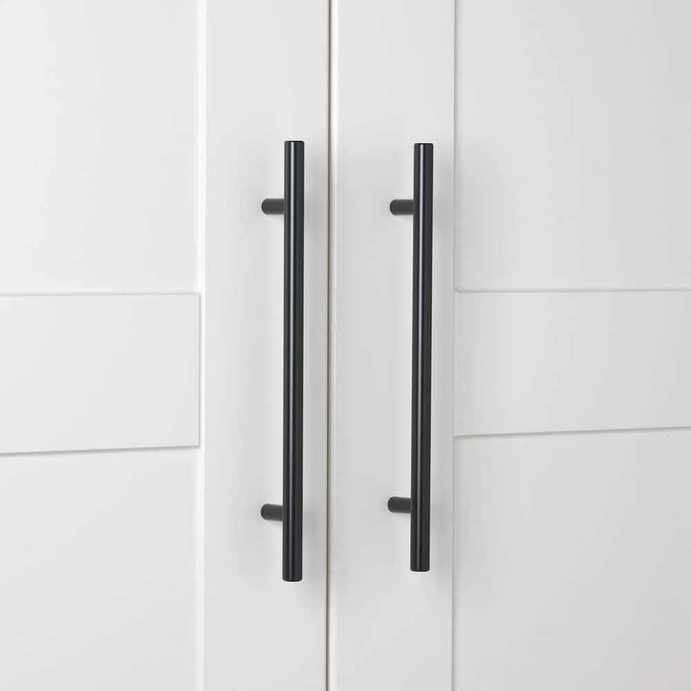 Matte Black Steel Modern Cabinet Bar Pull with Mounting Hardware
