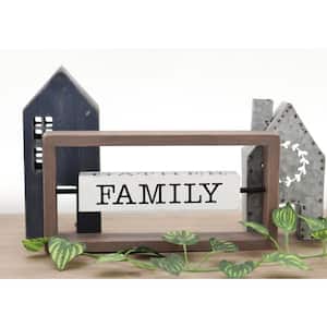 Love Gather Family Dream Rustic Multi-Colored 4-Sided Rotating Wood Tabletop Sign