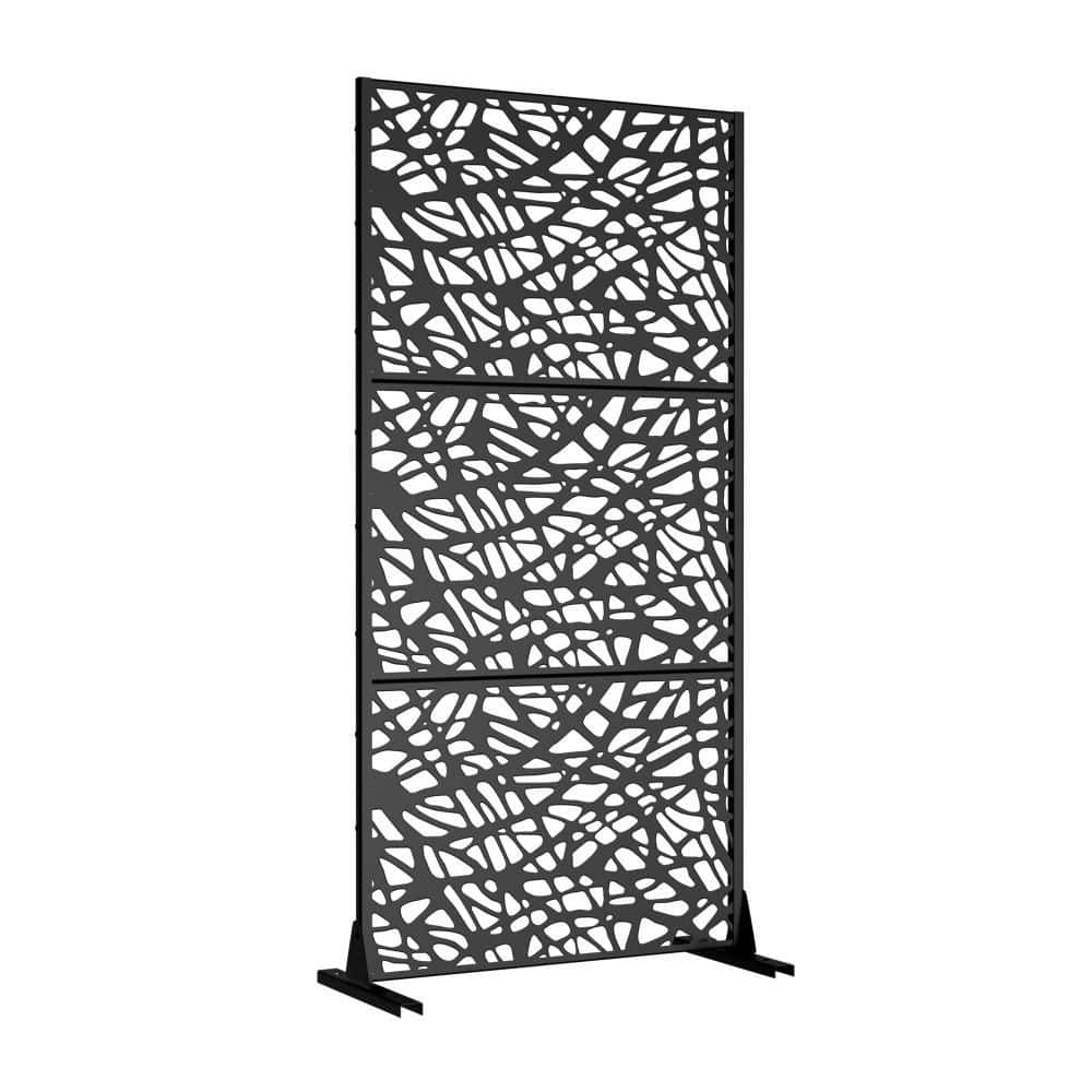Outdoor Privacy Fence 35 in. L x 16 in. W x 72 in. H Black Galvanized Steel Garden Privacy Screen price history on PriceWatchPro
