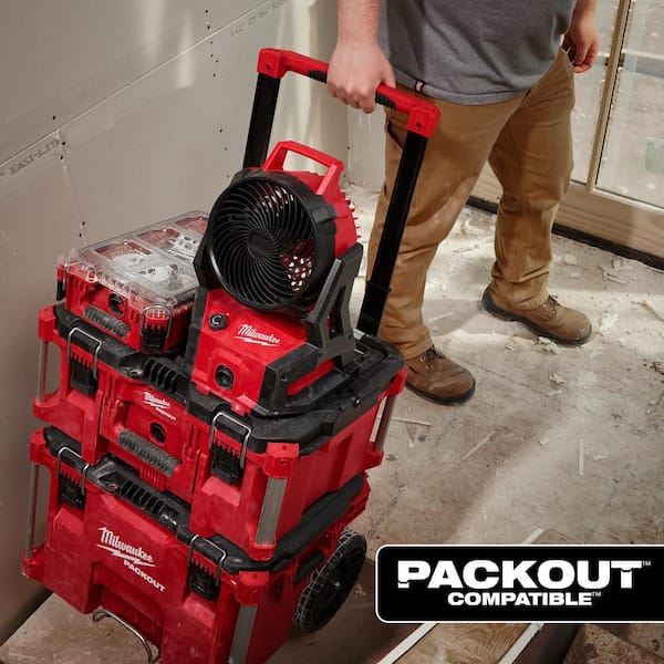 Milwaukee - M18 18-Volt Lithium-Ion Brushless Cordless PACKOUT Jobsite Fan (Tool-Only)