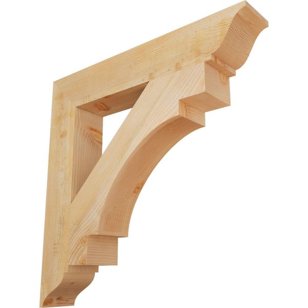 Ekena Millwork 6 in. x 36 in. x 36 in. Douglas Fir Merced Traditional Rough Sawn Bracket
