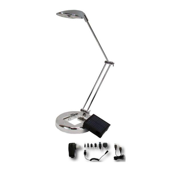 HomeSelects 28 in. Chrome LED Desk Lamp and Cellphone Charger-DISCONTINUED