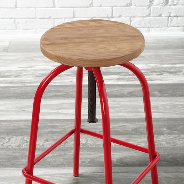 Red backless bar discount stools