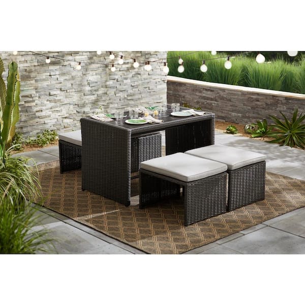 hampton bay 3 in 1 convertible 4 piece seating