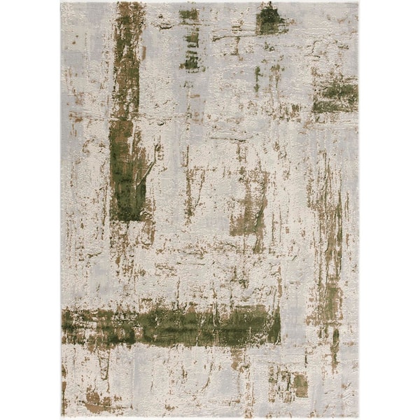 Vogue Green (4 ft. x 6 ft.) - 3 ft. 9 in. x 5 ft. 6 in. Modern Abstract Area Rug