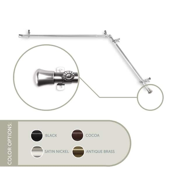 Rod Desyne 48 in. - 84 in. Single Curtain Rod in Satin Nickel with Finial