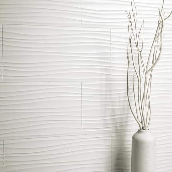 Sapheda Riptide 12 in. x 24 in. Satin Ceramic 3D Wall Tile (192 sq. ft./Pallet)