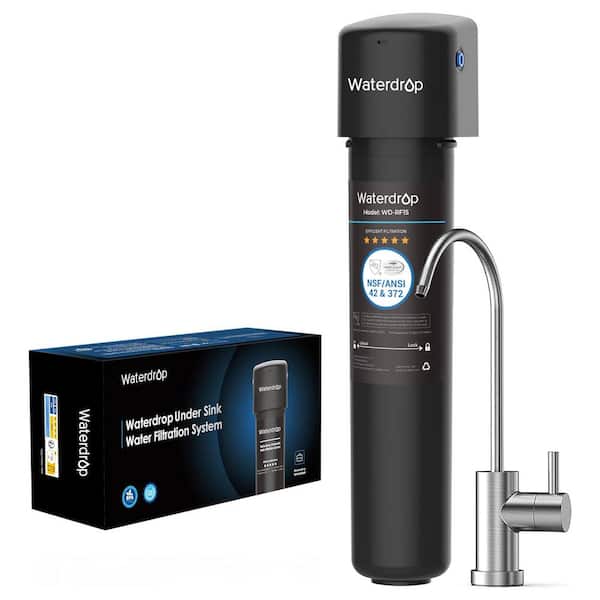 Waterdrop 15UB 16000 Gal. Under-Sink Water Filter System, NSF/ANSI 42 Certified, with Dedicated Brushed Nickel Faucet