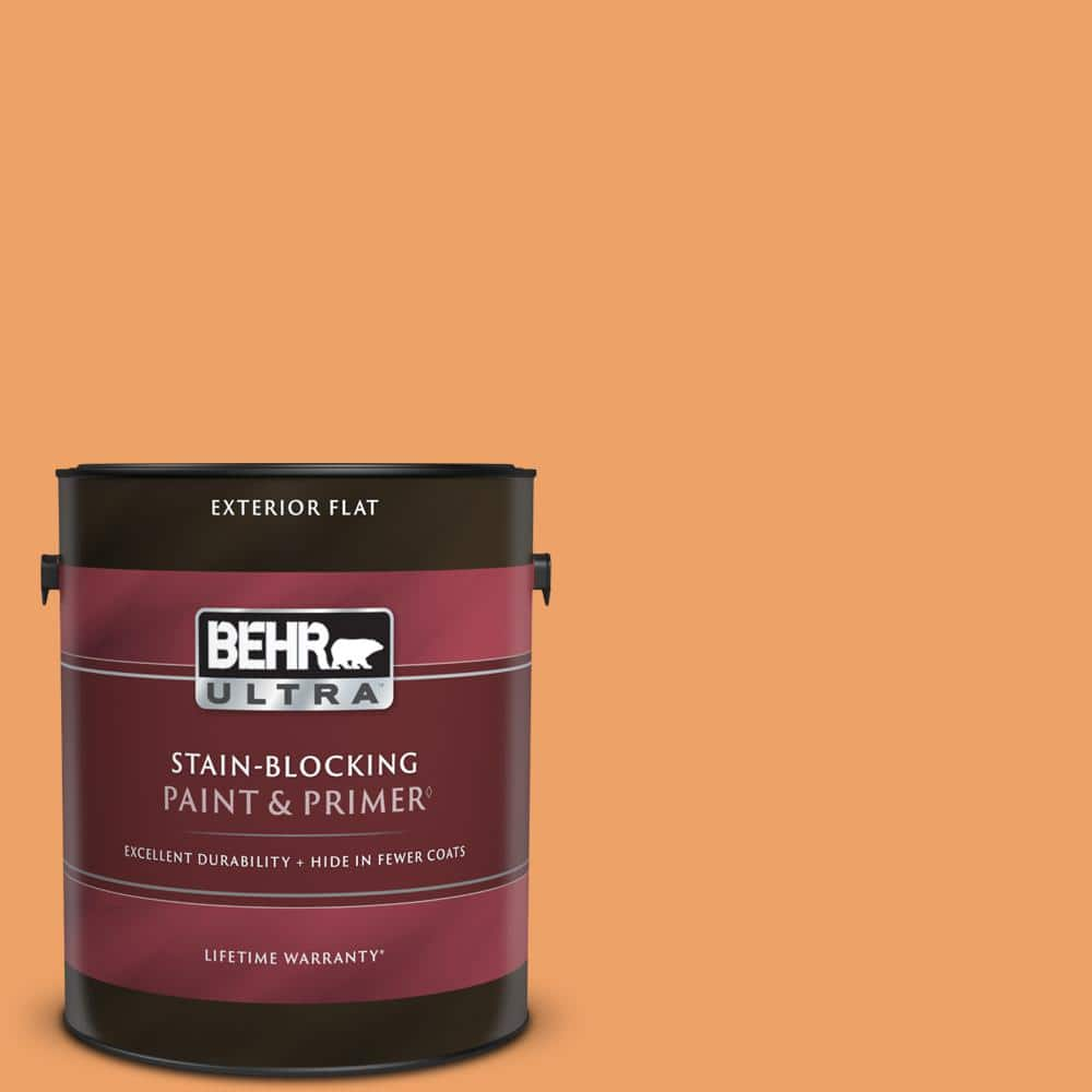 BEHR ULTRA 1 gal. #270D-5 Adventure Orange Flat Exterior Paint & Primer