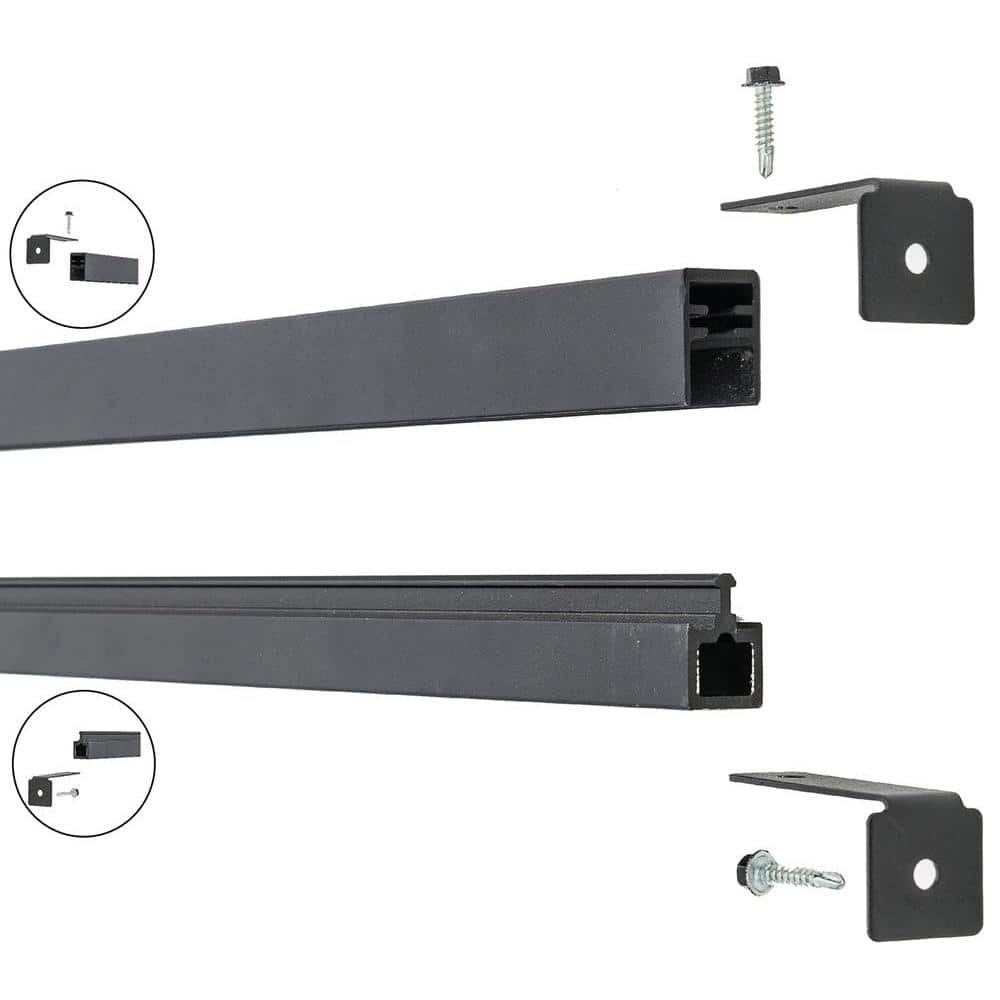 Euro Style 1 in. x 0.75 in. x 71 in. Black Aluminum Top/Bottom Frame Kit Fence Bracket price history on PriceWatchPro