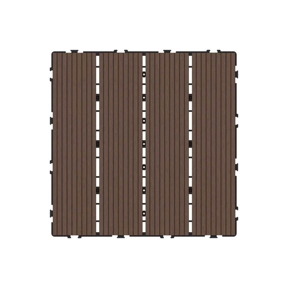 1 ft. x 1 ft. Grooved Composite Deck Tile in Spruce (12 per Case) price history on PriceWatchPro