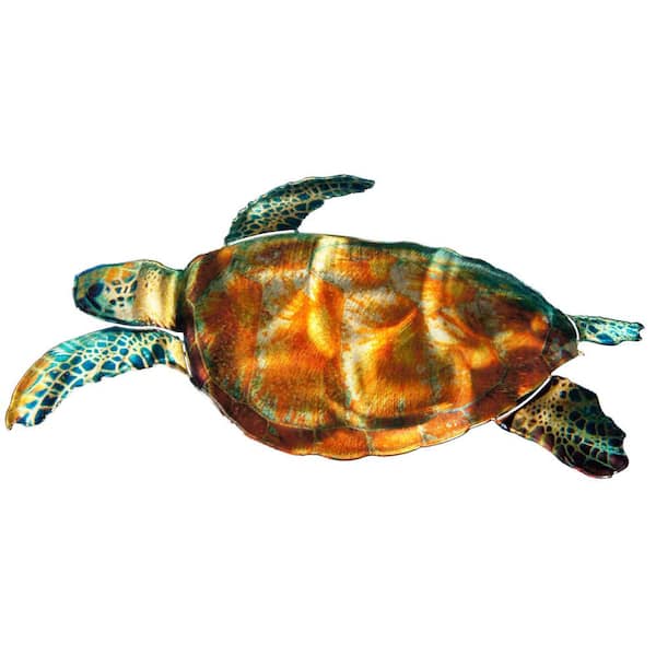 Unbranded Medium Sea Turtle Metal Wall Art