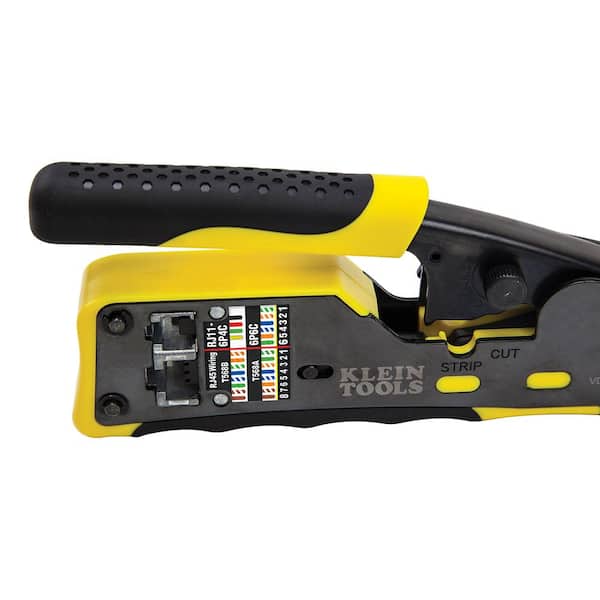 Klein Tools Ratcheting Wire Crimper / Stripper / Cutter, for Pass
