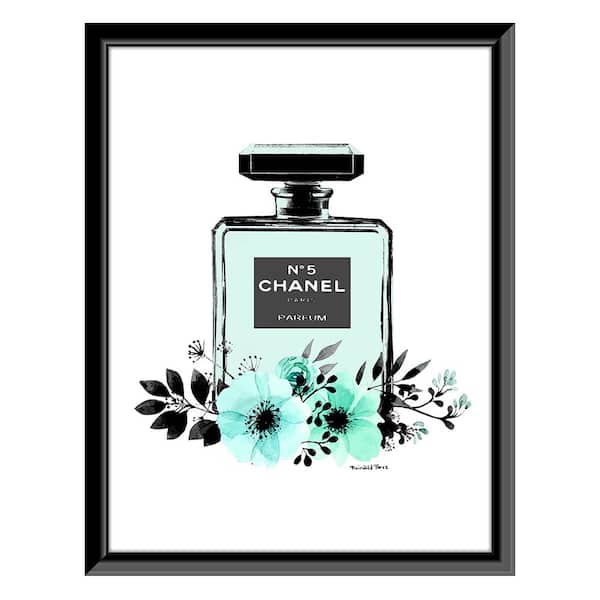 VENICE BEACH Collections Fashion Floral Glam Perfume Bottle by Fairchild Paris Framed Graphic Print Abstract Poster Art Print 18 in. x 14 in.
