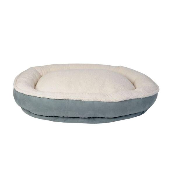 Carolina Pet Company Cloud Sherpa & Faux Suede Comfy Cup Large Spa Blue Bed