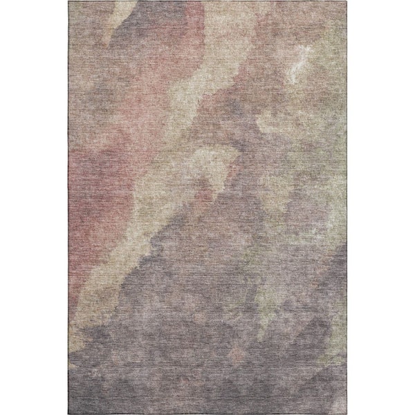 Mayfield Premium Machine Washable Abstract AMF1983 Copper 8 ft. x 10 ft. Area Rug