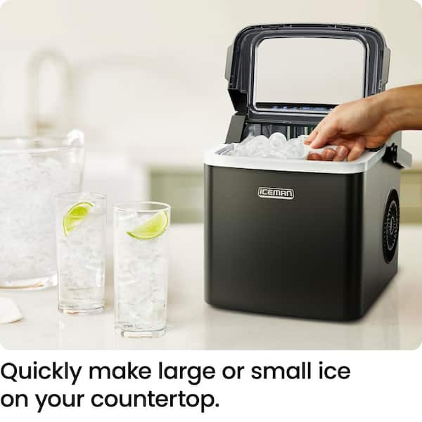 ICEMAN 9 in. 22 lbs. Bullet Countertop Portable Ice Maker in Black