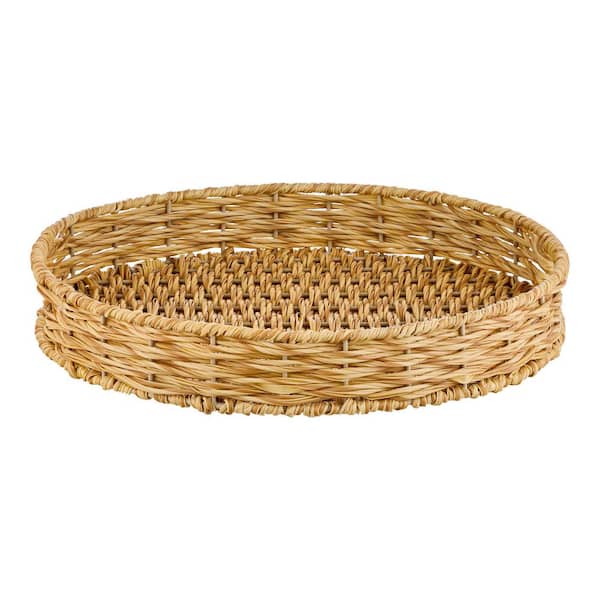 15 in. Resin Rattan Serving Tray