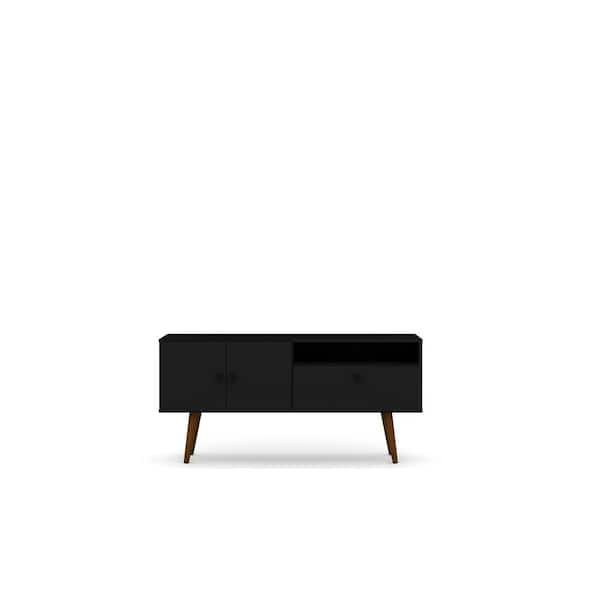 Luxor Montauk 54 in. Black Particle Board TV Stand Fits TVs Up to 50 in. with Storage Doors