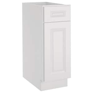 12 in. W x 24 in. D x 34.5 in. H in Raised Panel Dove Plywood Ready to Assemble Floor Base Kitchen Cabinet with 1-Drawer