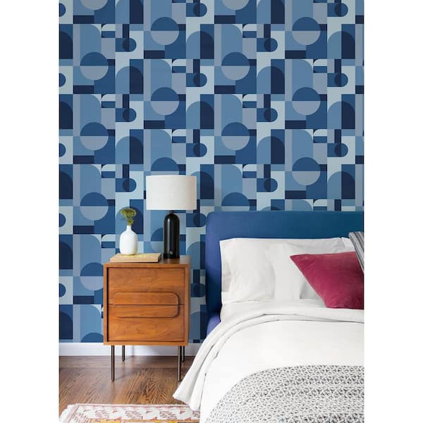 Boxanne Blue Peel and Stick Wallpaper Sample