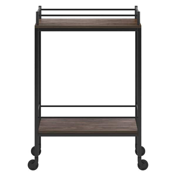 Barnes 23 in. Alder Brown Rectangular Bar Cart