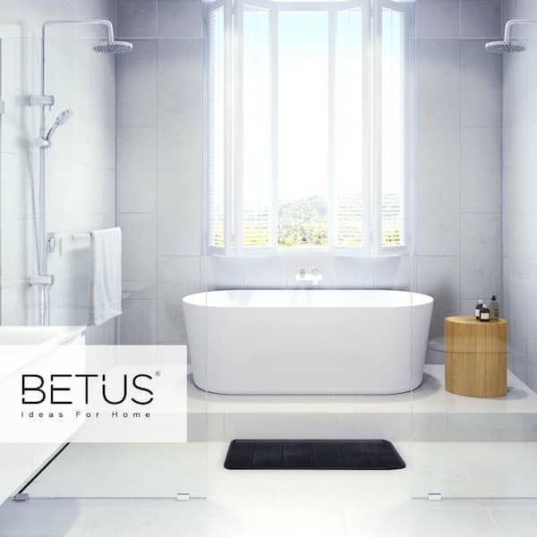 Betus Black 17 in. x 24 in. Luxury Memory Foam Bath Mat Luxurious Velvet  Comfort Bathroom Rug B.Mat.Bathroom.Black - The Home Depot