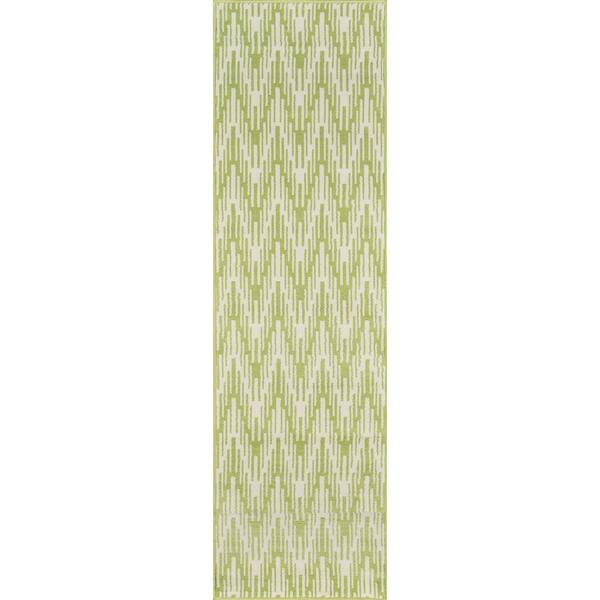 Momeni Baja Green 2 ft. x 8 ft. Indoor/Outdoor Runner Rug