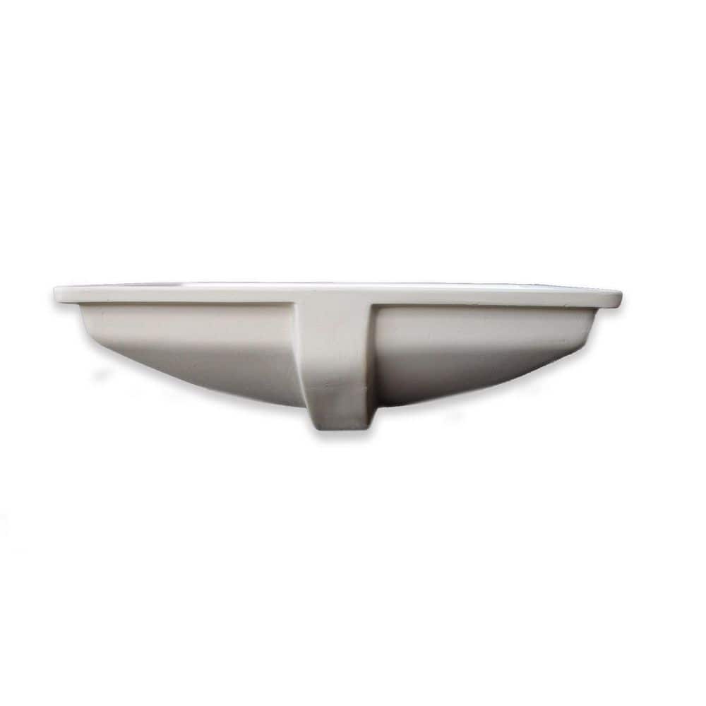 Bisque Ceramic Rectangular Undermount Bathroom Sink with Overflow
