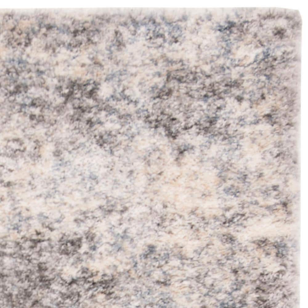 Gray and Cream 6' x 9' Shag Area Rug