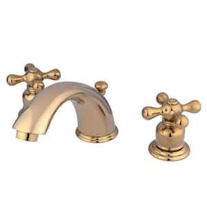 Victorian 8 in. Widespread 2-Handle Bathroom Faucet in Polished Brass