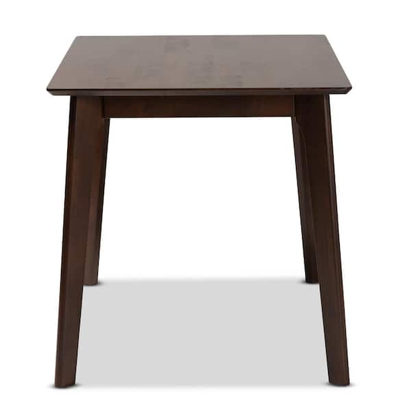 Baxton Studio Seneca 47.2 in. Rectangle Dark Brown Wood Top Dining