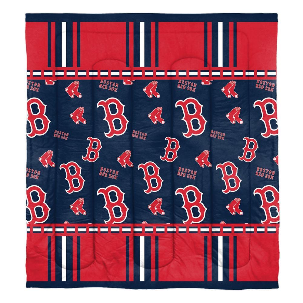 Boston Red Sox Rotary 5- Piece Full Size Multi Colored Bed In a Bag Set