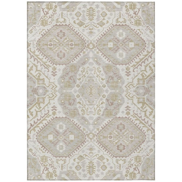 Chantille Machine Washable Indoor/Outdoor Abstract ACN3103 Ivory 8 ft. x 10 ft. Area Rug