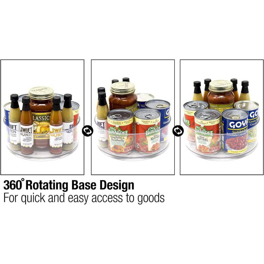 Sorbus 2 Pack Clear Lazy Susan Organizer