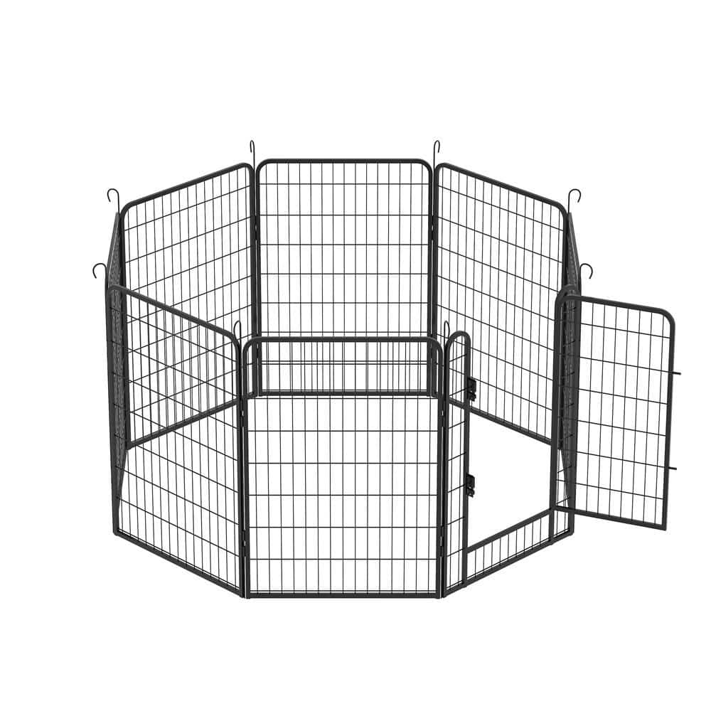 Dog Playpen, 40 in. H 8-Panels Fence Indoor Outdoor Heavy-Duty Metal Foldab