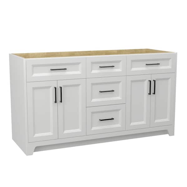 Getpro 60 in. W x 21.5 in. D x 33.5 in. H Bath Vanity Cabinet without Top Bathroom Vanities Cabinet in Matte White