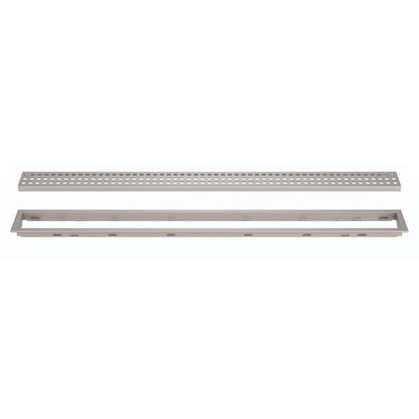Kerdi-Line Stone Grey 31-1/2 in. Square Linear Drain Grate Assembly Floor Installation Kit for Accessory