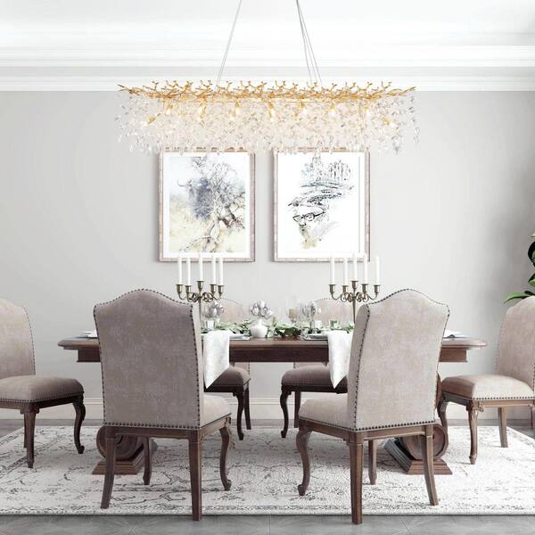 YUYI Modern Chandelier 60 in.16-Lights Gold Luxury Crystal Linear Chandelier for Dinning Room, Kitchen Island, Foyer, Bedroom YXDOE62409 YUYI Modern Chandelier 60 in.16-Lights Gold Luxury Crystal Linear Chandelier for Dinning Room, Kitchen Island, Foyer, Bedroom YXDOE62409