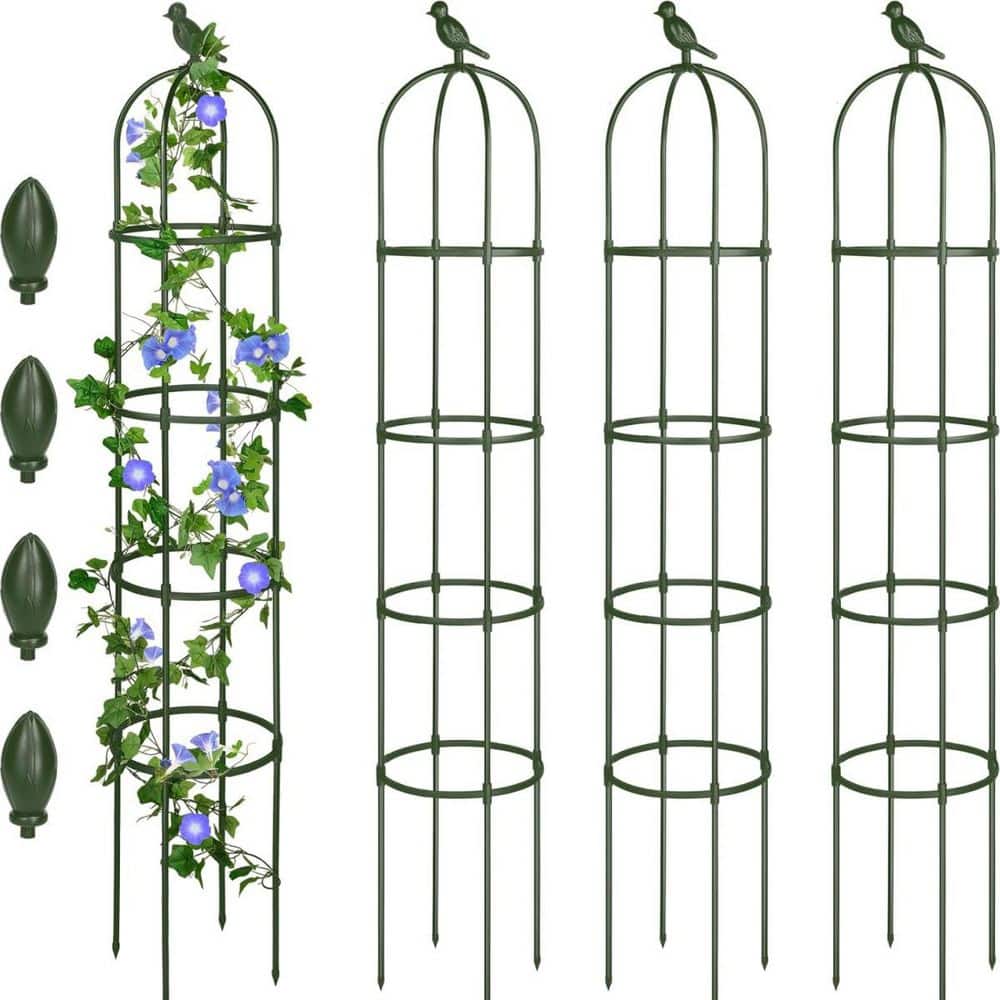 4 Pack 6 ft Black Steel Obelisk Trellis for Climbing Plants price history on PriceWatchPro