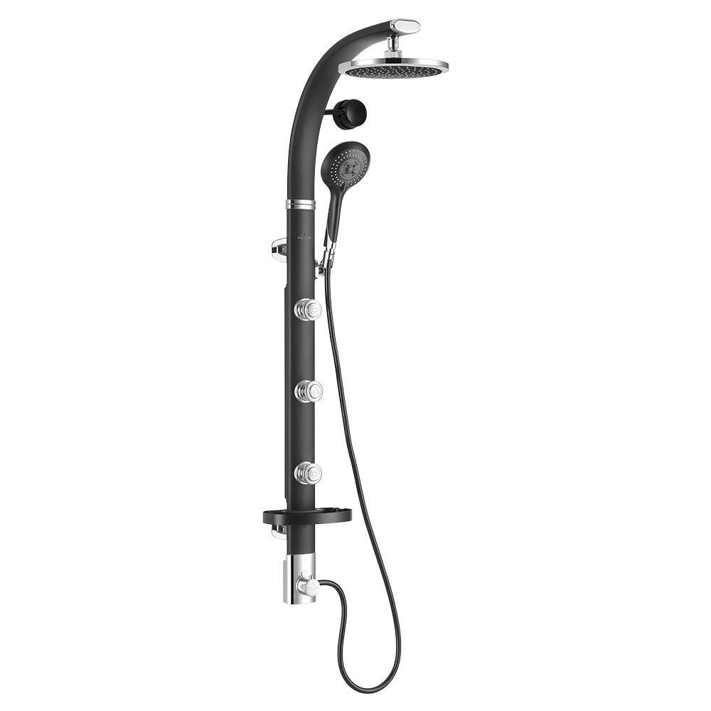 Bonzai Black Aluminum Wall-Mount Shower System