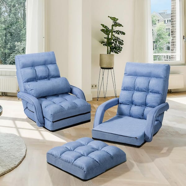 Grin Low-Profile Base Lounge Chair with Ottoman and Lumbar Pillow