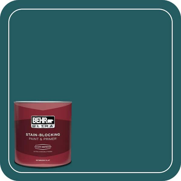 BEHR ULTRA 1 qt. #S450-7A Out to Sea Extra Durable Flat Interior Paint and Primer