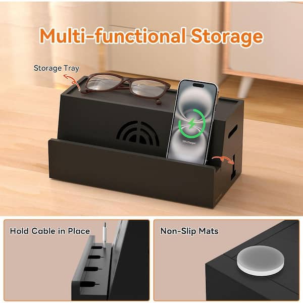 Ahfiwaso Bamboo Series 31 x 14 x 15.5cm Cable Management Box