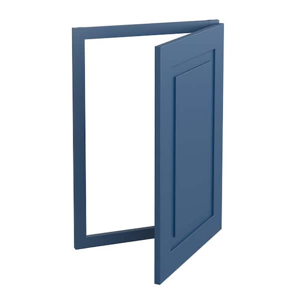 Home Decorators Collection Grayson 17 in. W x 1.5 in. D x 34.5 in. H Plywood Corner Sink Front Angle in Mythic Blue with Soft Close