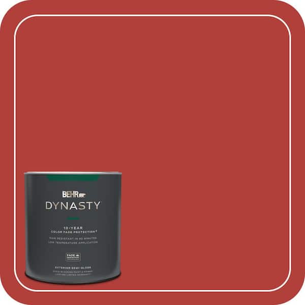 BEHR DYNASTY 1 qt. #170B-7 Red Tomato Semi-Gloss Exterior Stain-Blocking Paint & Primer