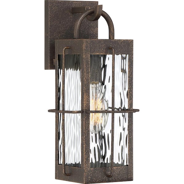 Quoizel Ward 1-Light Gilded Bronze Outdoor Wall Lantern Sconce